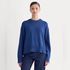 Everlane The Boxy Sweater in Everyday Cotton - Deep Lazuli Blue